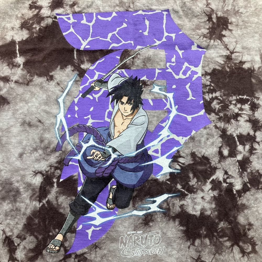 Naruto Shippuden x Primitive Shirt Size Medium Sasuke‎ Uchiha Tie Dye Acid Wash